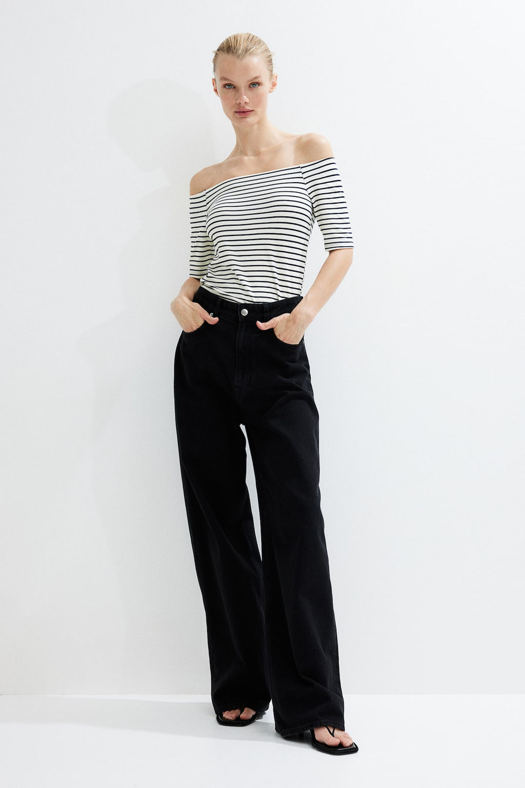 Top off-the-shoulder en punto - H&m фото 2