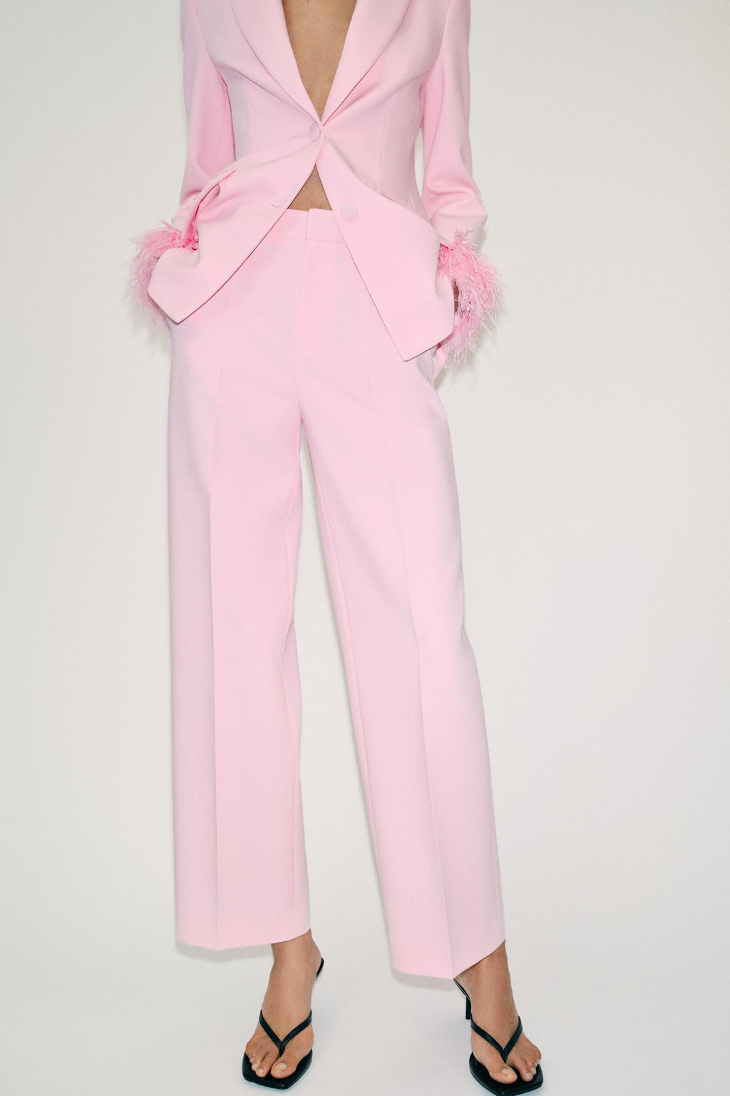 PANTAL?N RECTO TIRO BAJO SET / Rosa - Zara фото 2