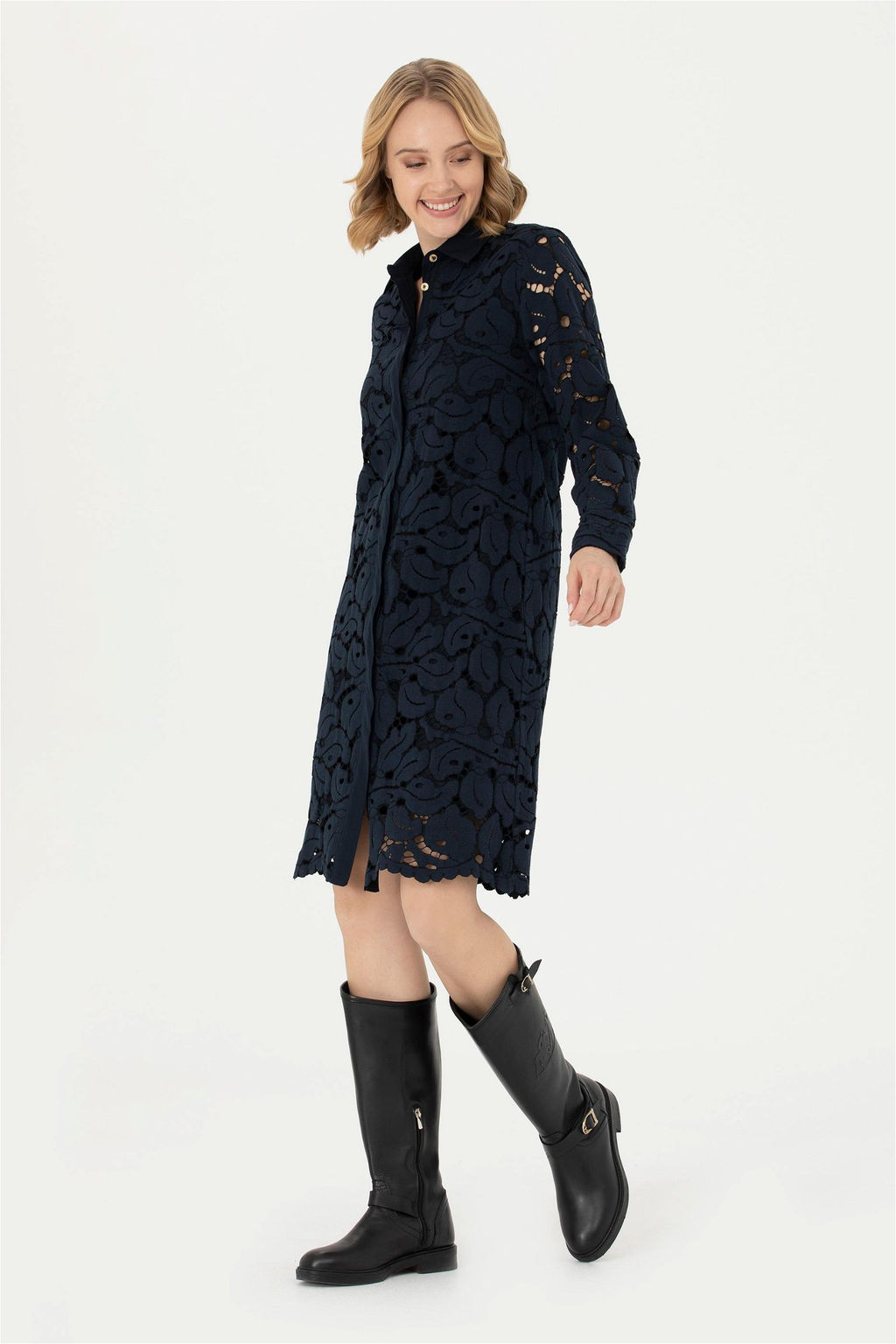 U. S. Polo Assn Женское темно-синее тканое платье - U.s. polo assn фото 10