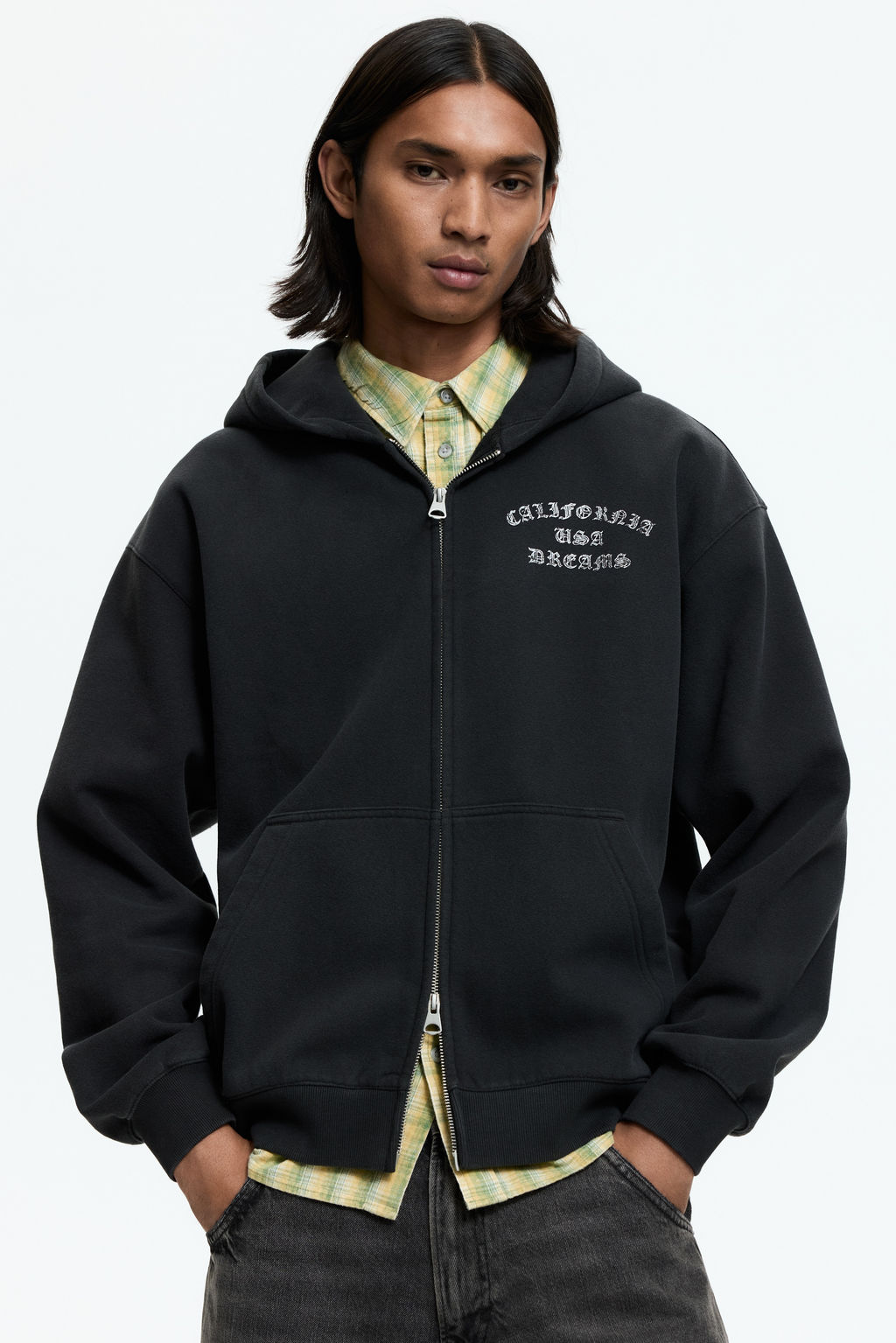 Chaqueta sudadera estampada con capucha Loose Fit - H&m фото 3