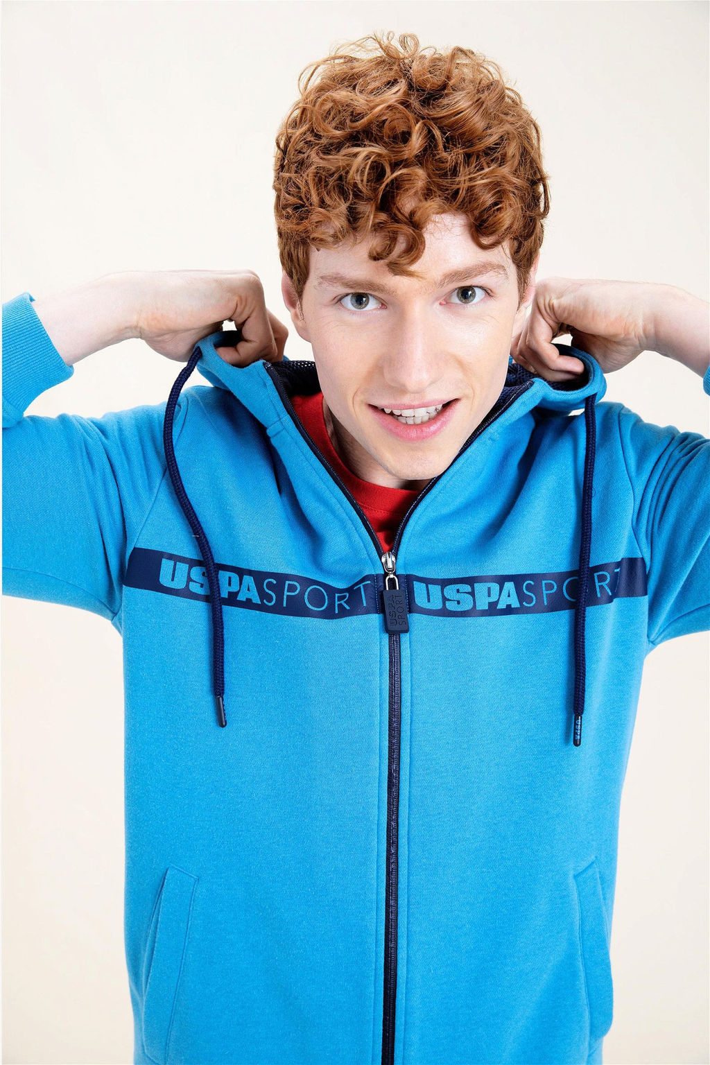 U. S. Polo Assn Мужской вязаный кардиган кобальтового цвета с капюшоном - U.s. polo assn фото 8