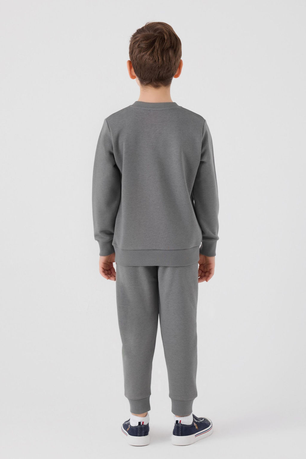 Erkek _ocuk Koyu Gri Pijama Tak_m_