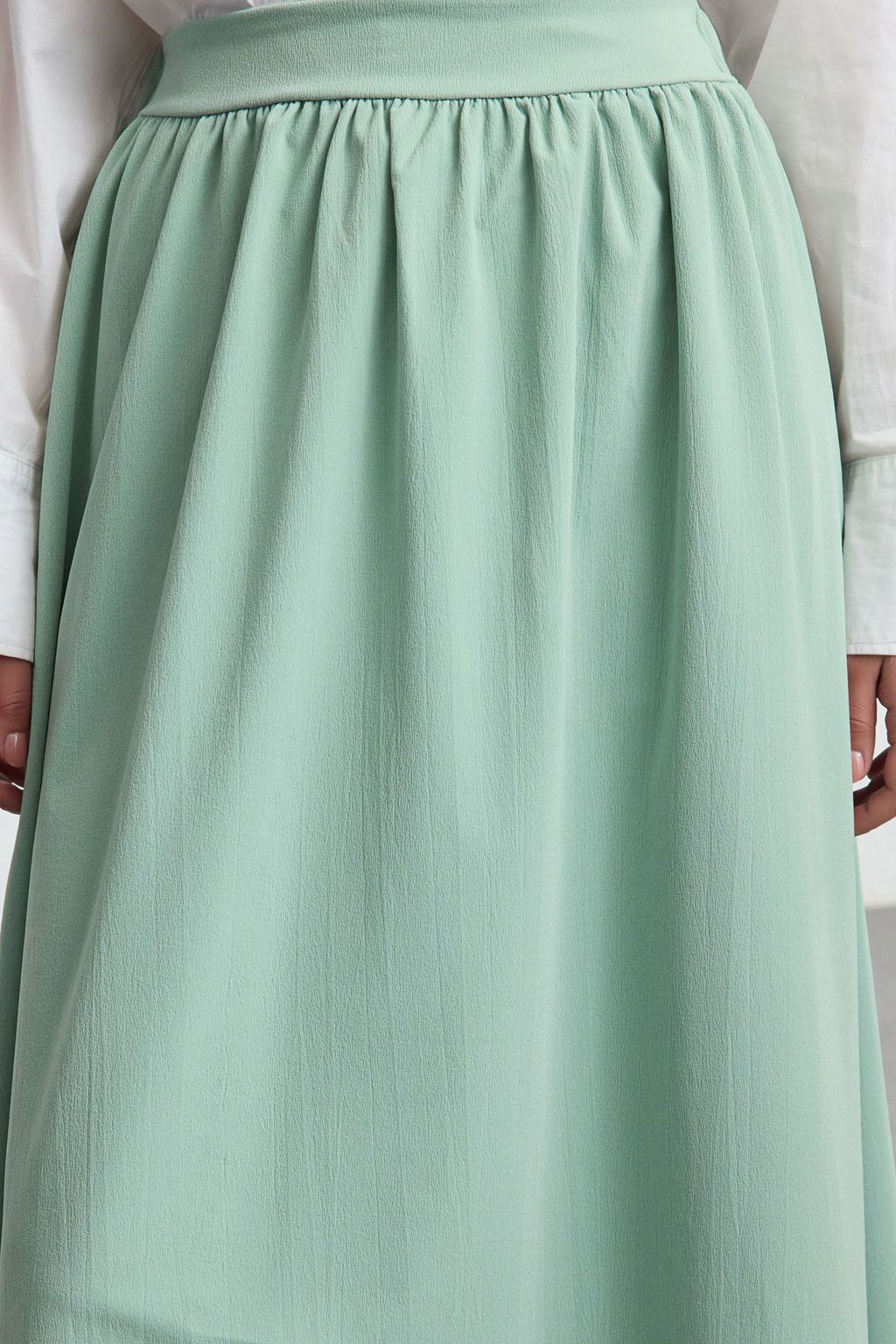 Mint Beli Lastikli Paper Touch Klos Midi Etek TWOAW25ET00074 - Trendyolmilla фото 3