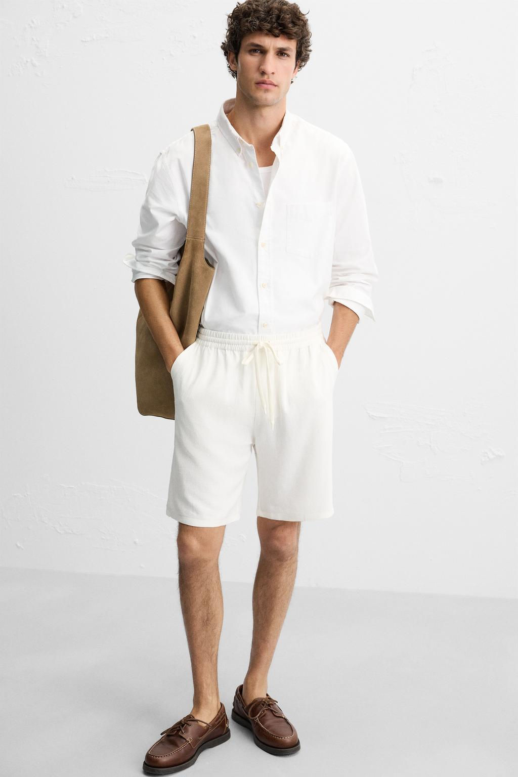 LINEN - VISCOSE BERMUDA SHORTS - Zara фото 37