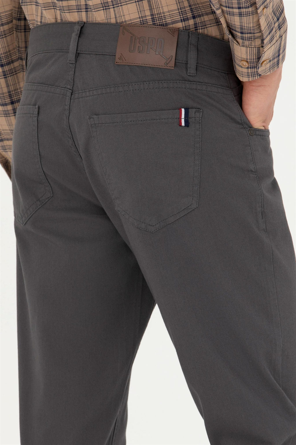 Мужские брюки из плотной ткани антрацитового цвета - U.s. polo assn фото 7