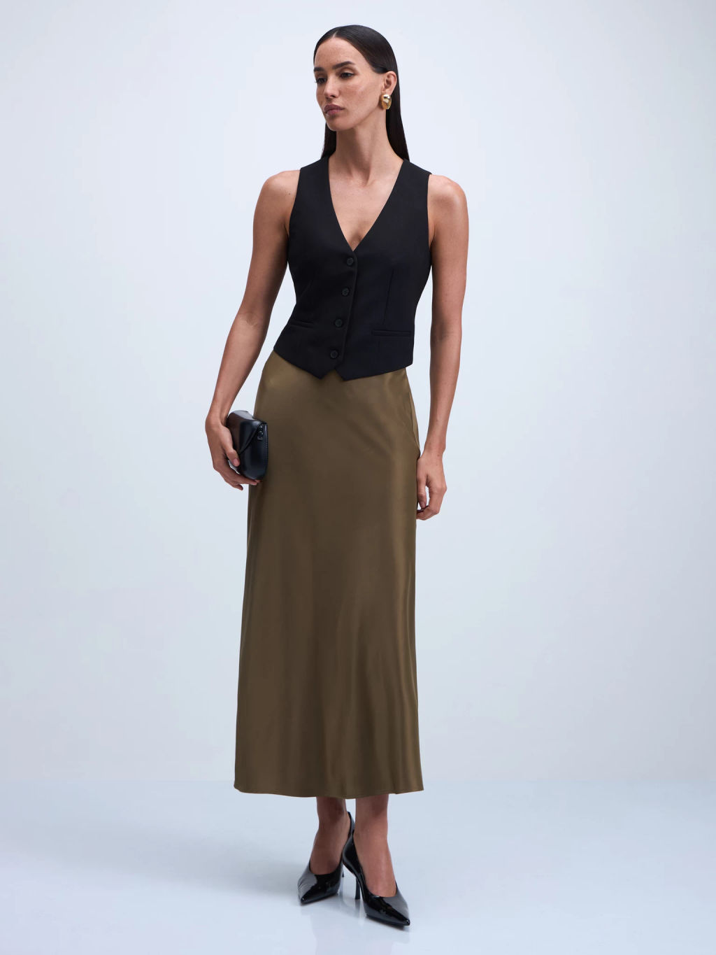 Атласная юбка миди / Zarina