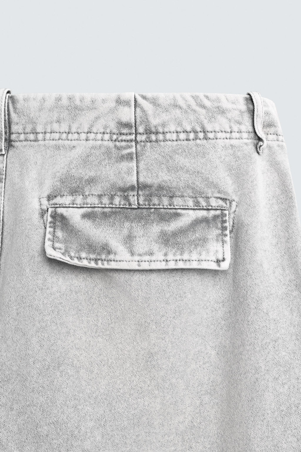 PANTAL?N CARGO PARACHUTE LAVADO / Gris claro - Zara фото 10