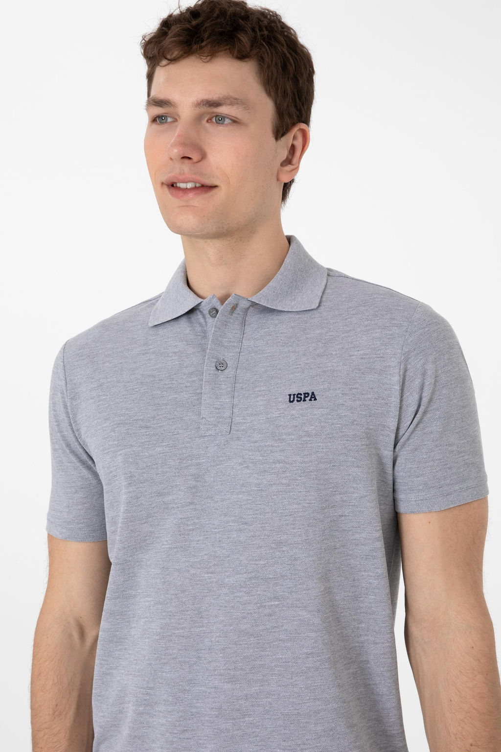 Erkek Regular Fit Polo Yaka Gri Melanj Basic Ti__rt Sepette S_rpriz _ndirim - U.s. polo assn фото 2