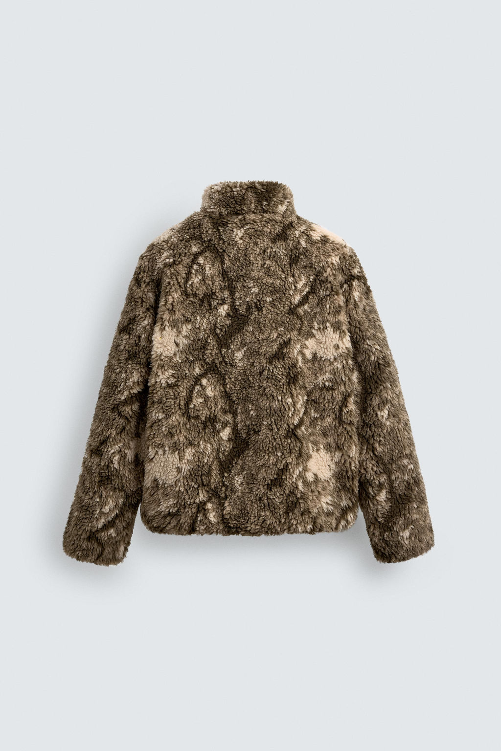 PRINTED FAUX SHEARLING JACKET - Zara фото 9