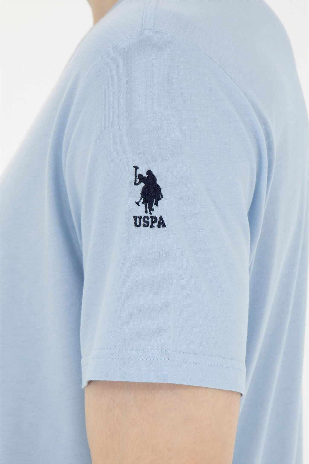 Мужская голубая базовая футболка - U.s. polo assn фото 7