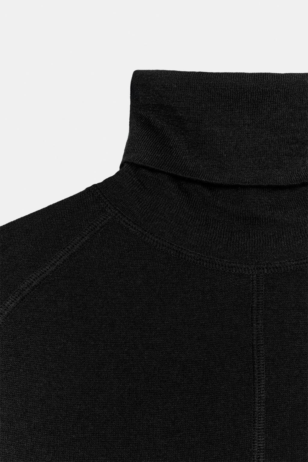 JERSEY PUNTO CUELLO SUBIDO CON LANA / Negro - Zara фото 8