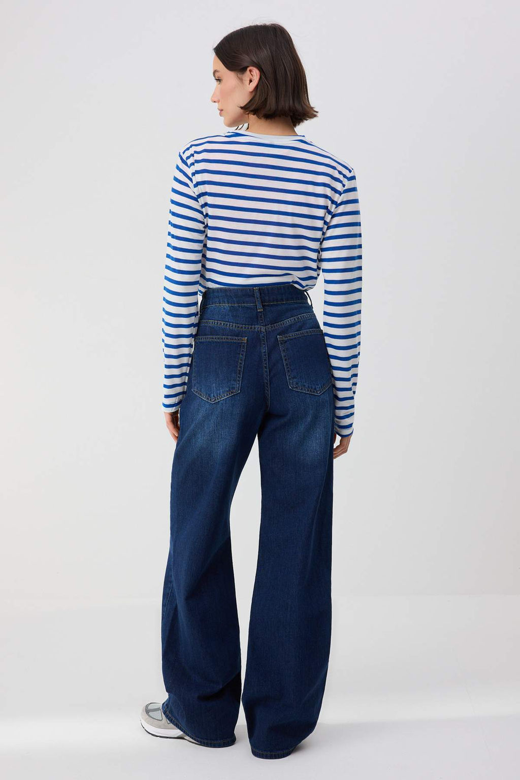Trendyolmilla Wardrope Essentials Antrasit DOKUMLU Yuksek Bel Wide Leg Jeans TWOSS26JE00128 фото 28