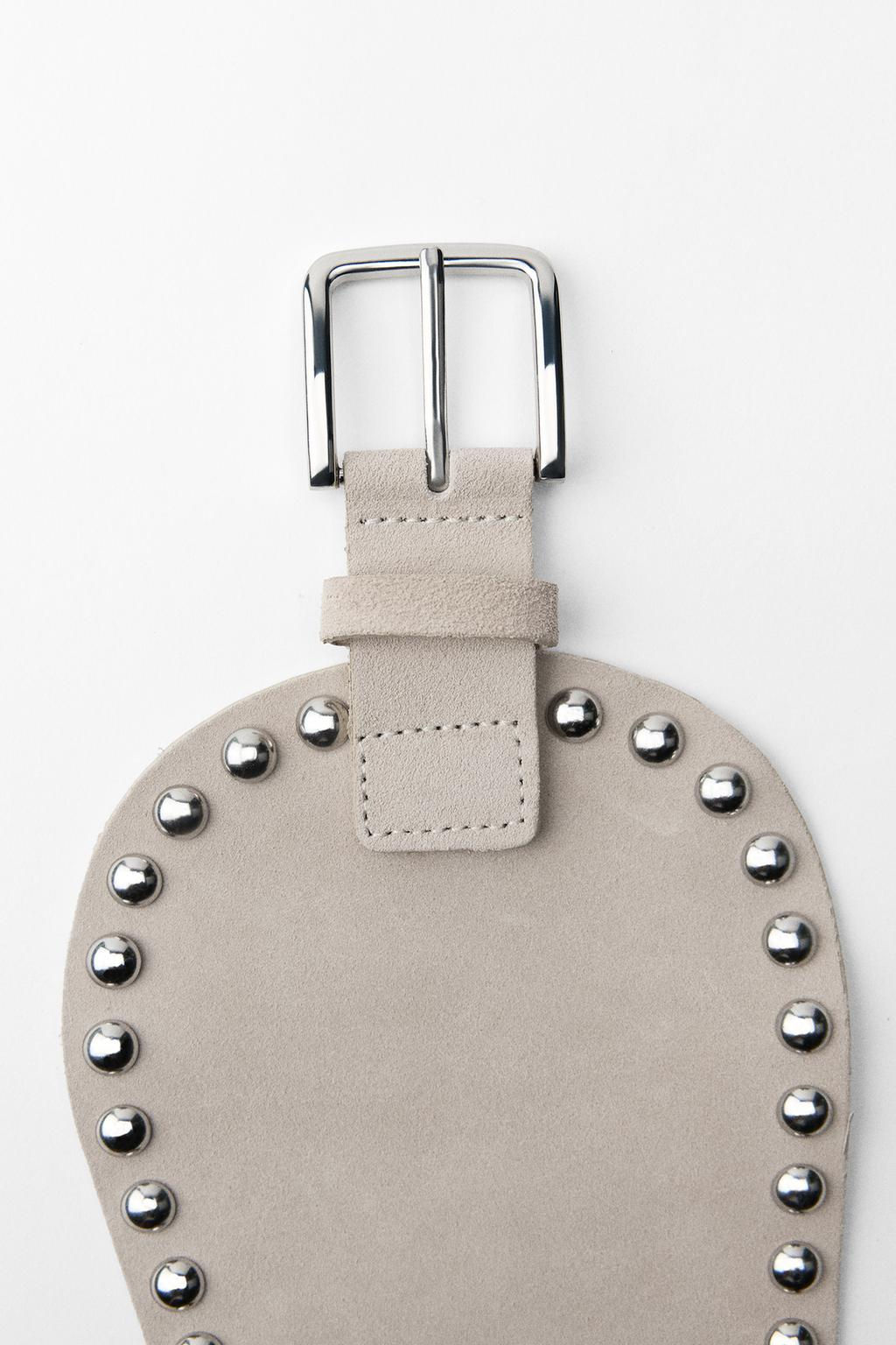 STUDDED LEATHER CORSET BELT - Zara фото 5