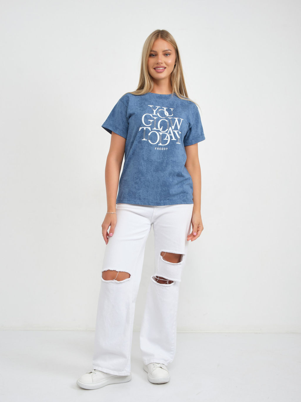 Футболка варенка Хлопок 100% Лиона индиго - Ивассорти фото 3