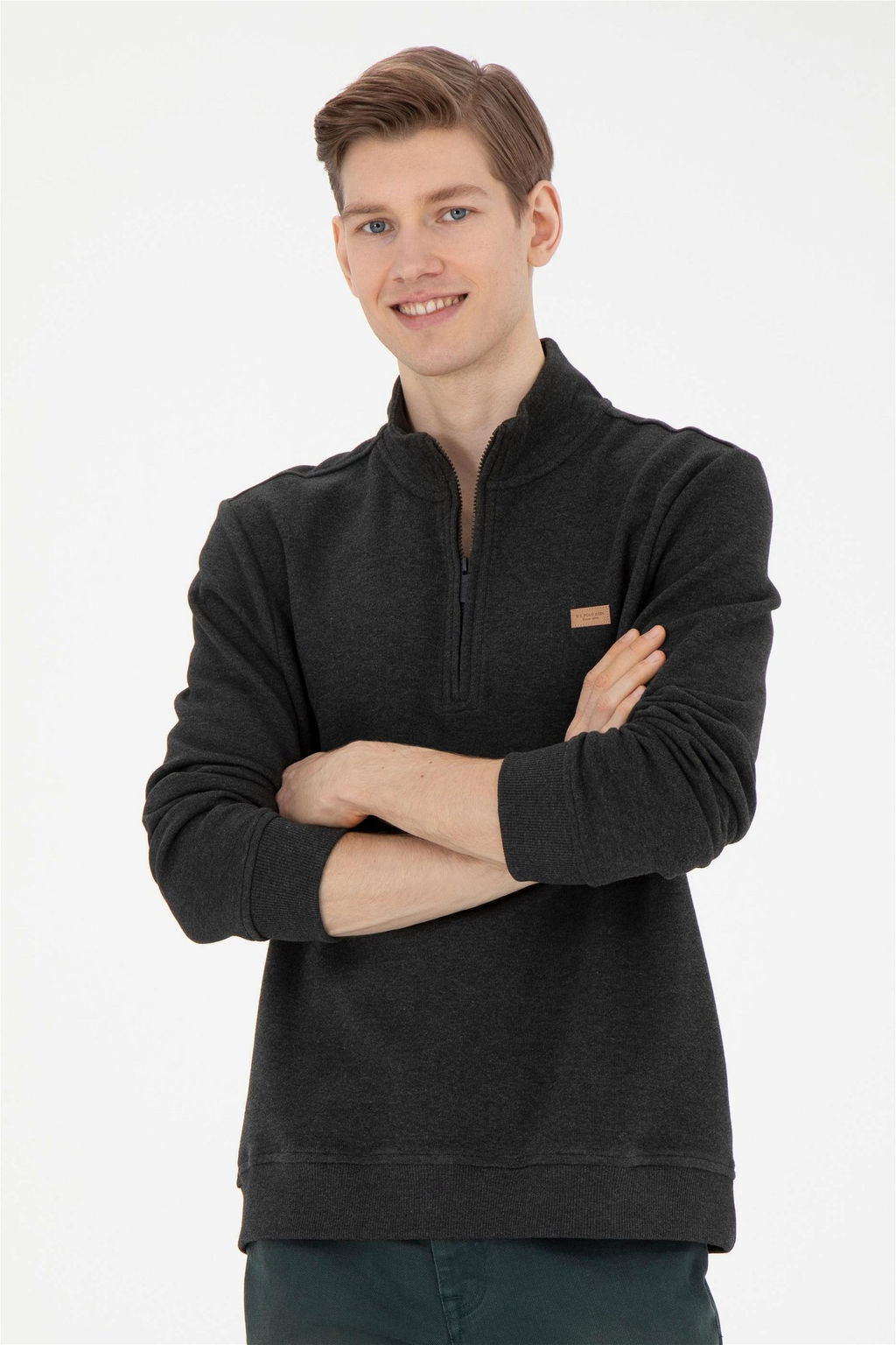 Мужской свитшот антрацитового меланжа Неожиданная скидка в корзине