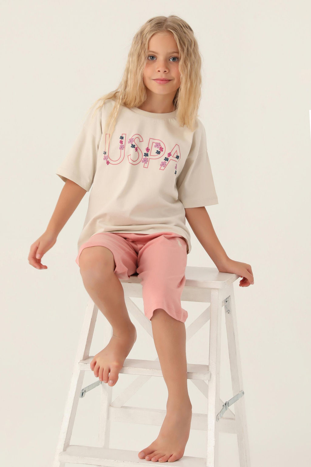 K_z _ocuk Bej Pijama Tak_m_ Sepette S_rpriz _ndirim - U.s. polo assn фото 2