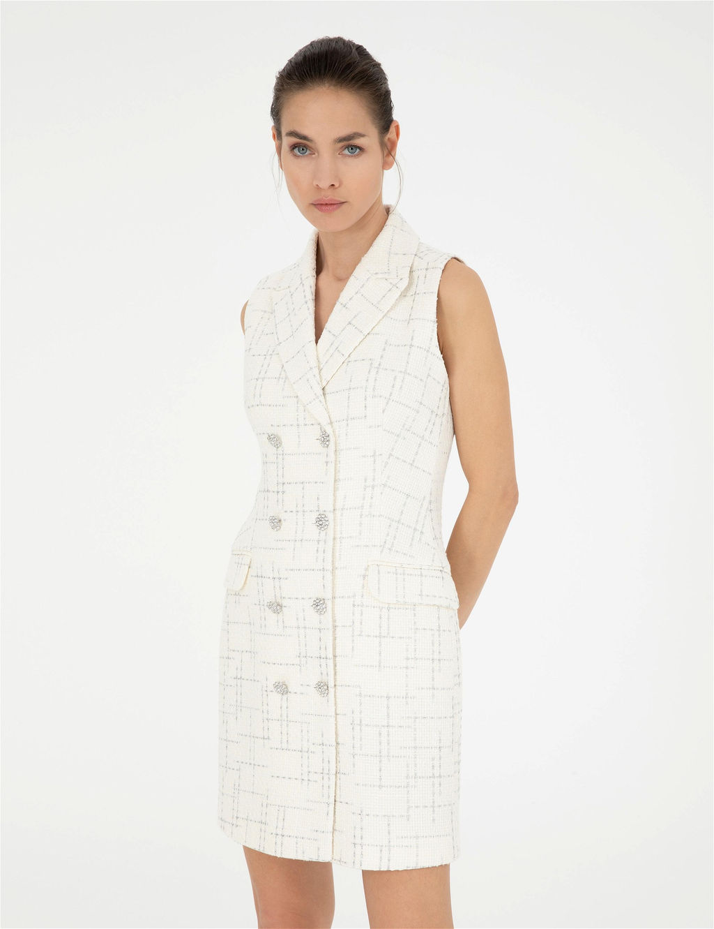 Ekru Slim Fit T_vit Elbise - Pierre cardin фото 3