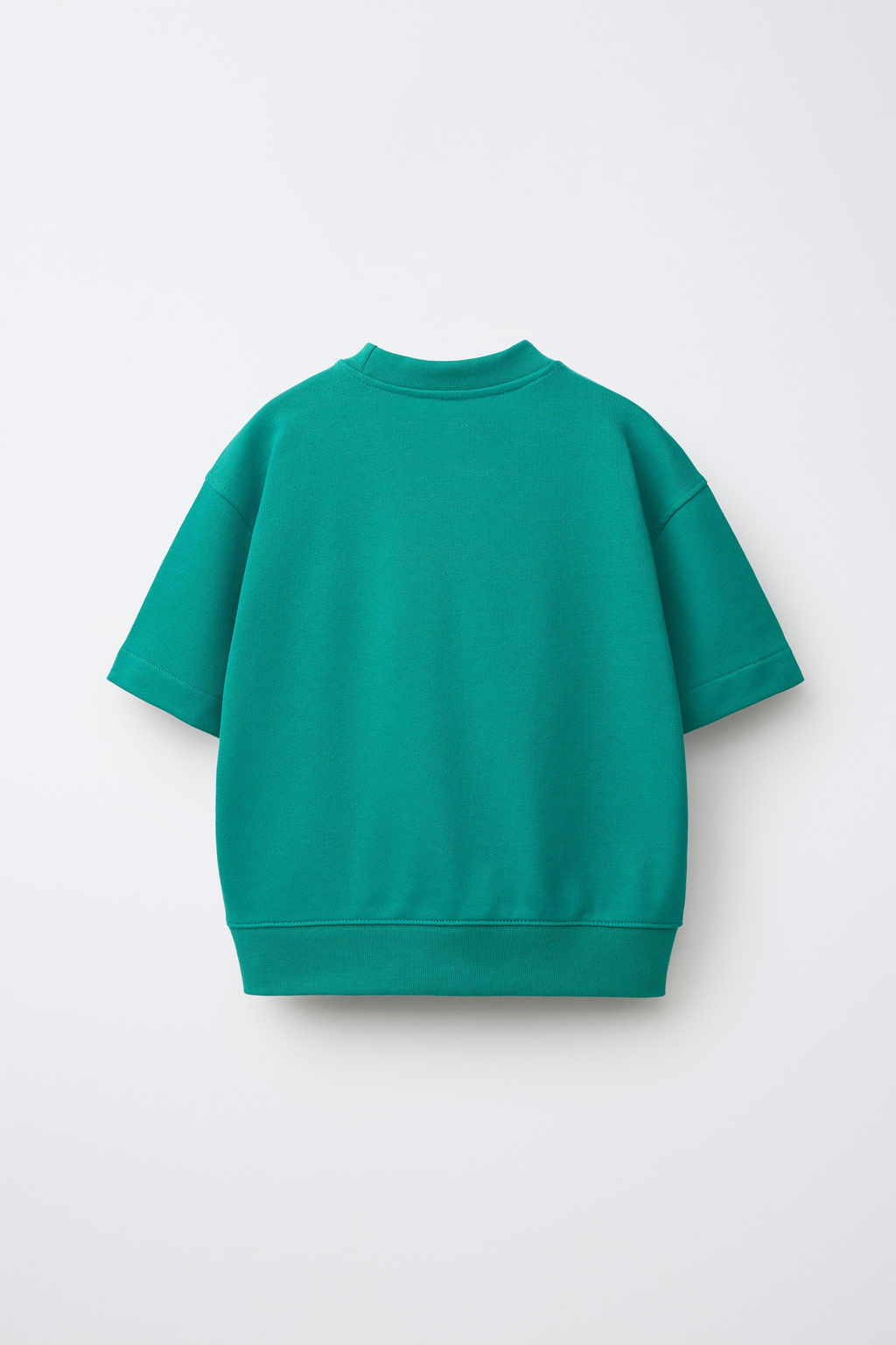 SUDADERA MANGA CORTA TEXTO RELIEVE / Verde - Zara фото 2