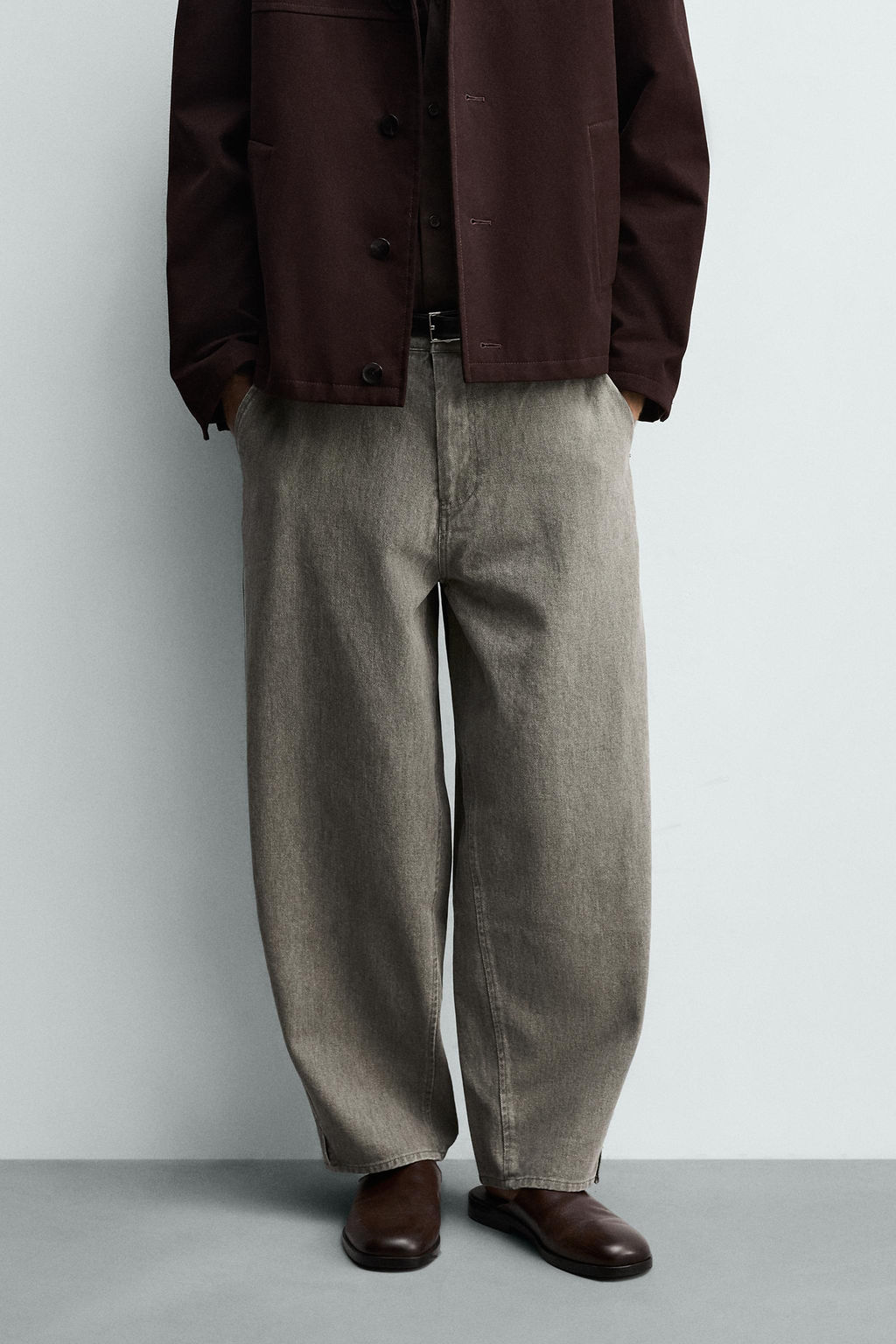 PANTAL?N BALLOON FIT / Gris / Azul - Zara фото 2