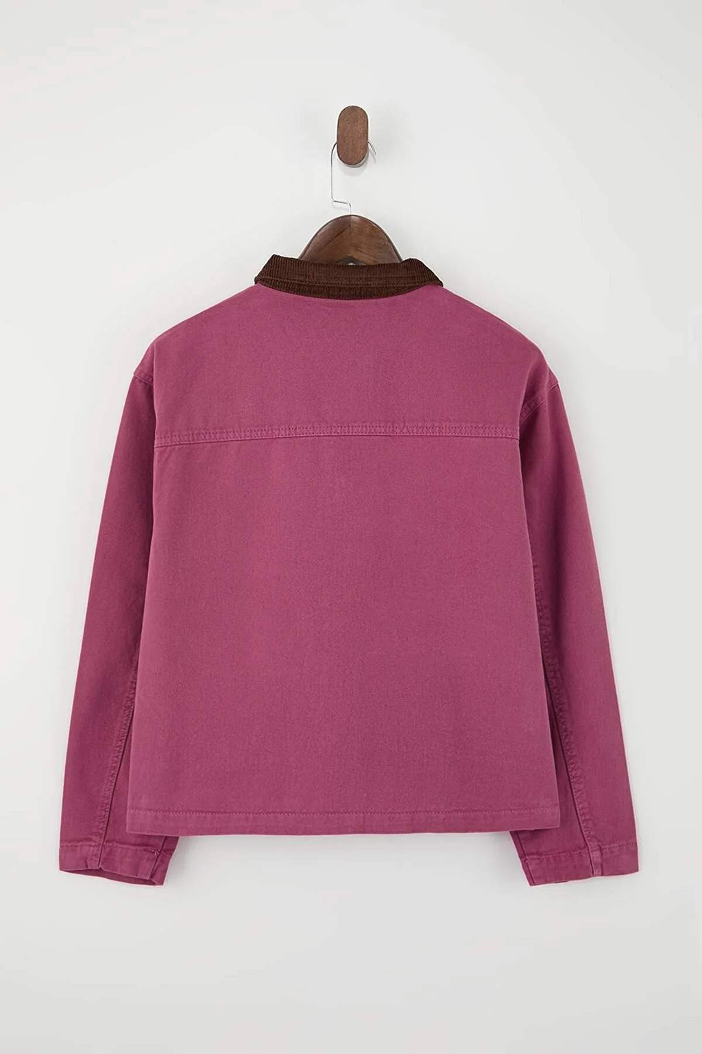Pembe Fitilli Kadife Yaka Detayl? Denim Gomlek Ceket TWOAW26CE00004