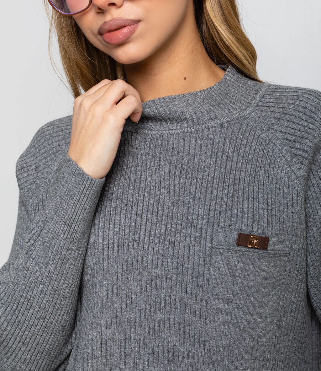 Джемпер #КТ8210, серый