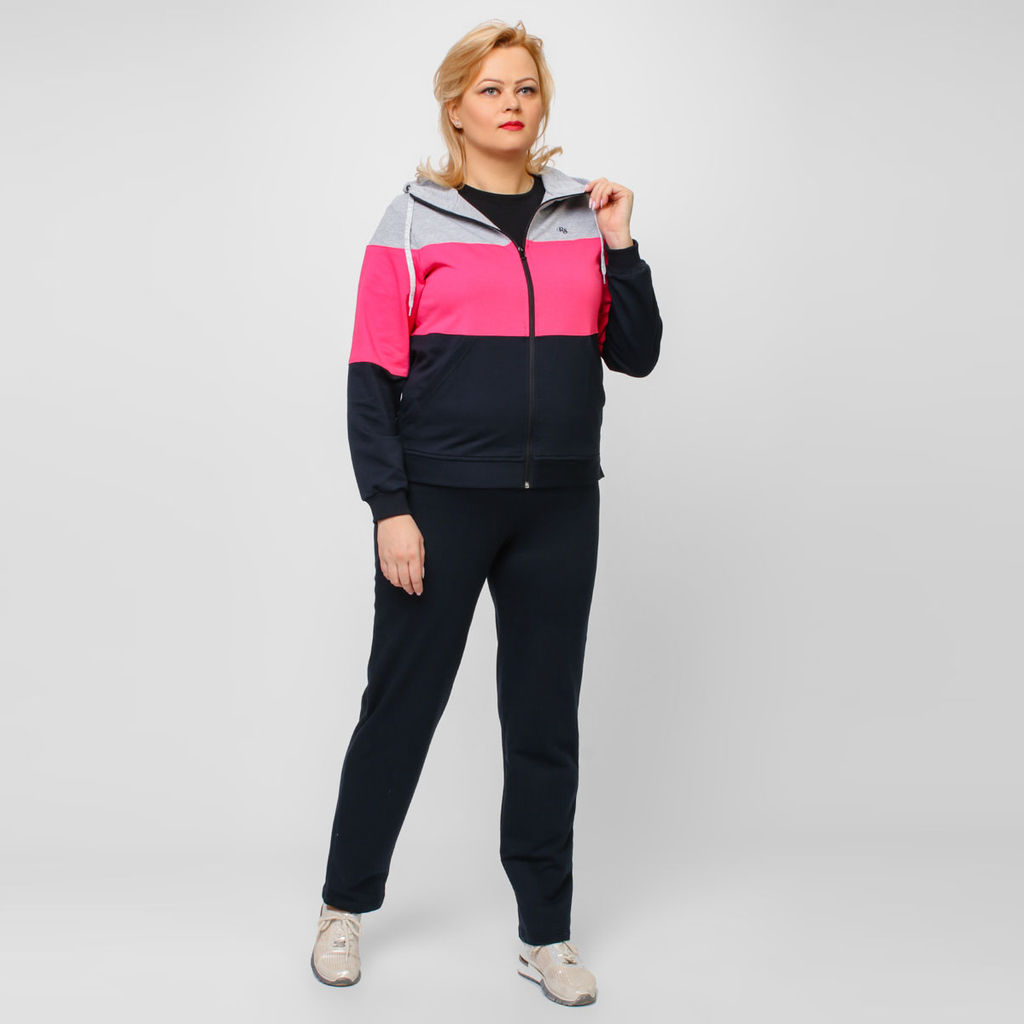 RODOS Спортивный костюм женский весна/лето М-236 Синий/Ментол/Светло-серый  фото 7