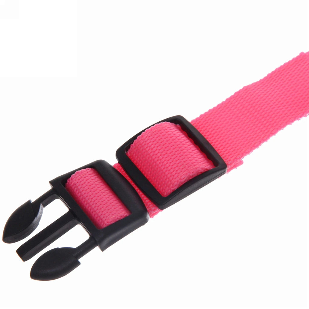 Ошейник с подсветкой и кольцом для жетона для малых пород собак "Бро видно", цвет розовый, размер S - 2,5*30см (лейбл)