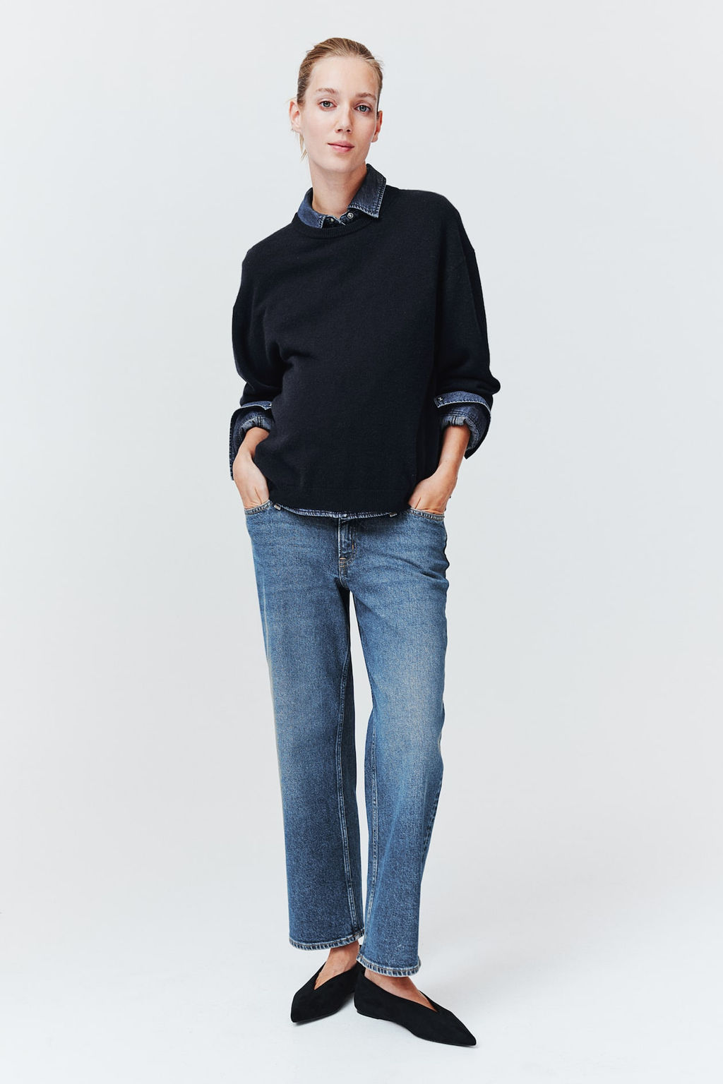 MAMA Before & After Straight Low Ankle Jeans - H&m фото 4