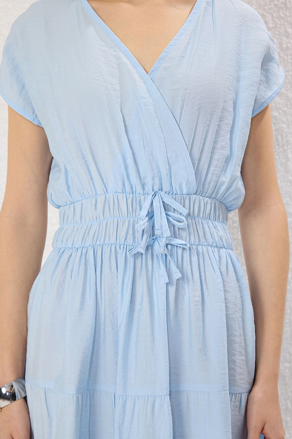 Mavi Duz A Kesim Fiyonk Detayl? Maxi Dokuma Elbise TWOSS25EL00316 - Trendyolmilla фото 3