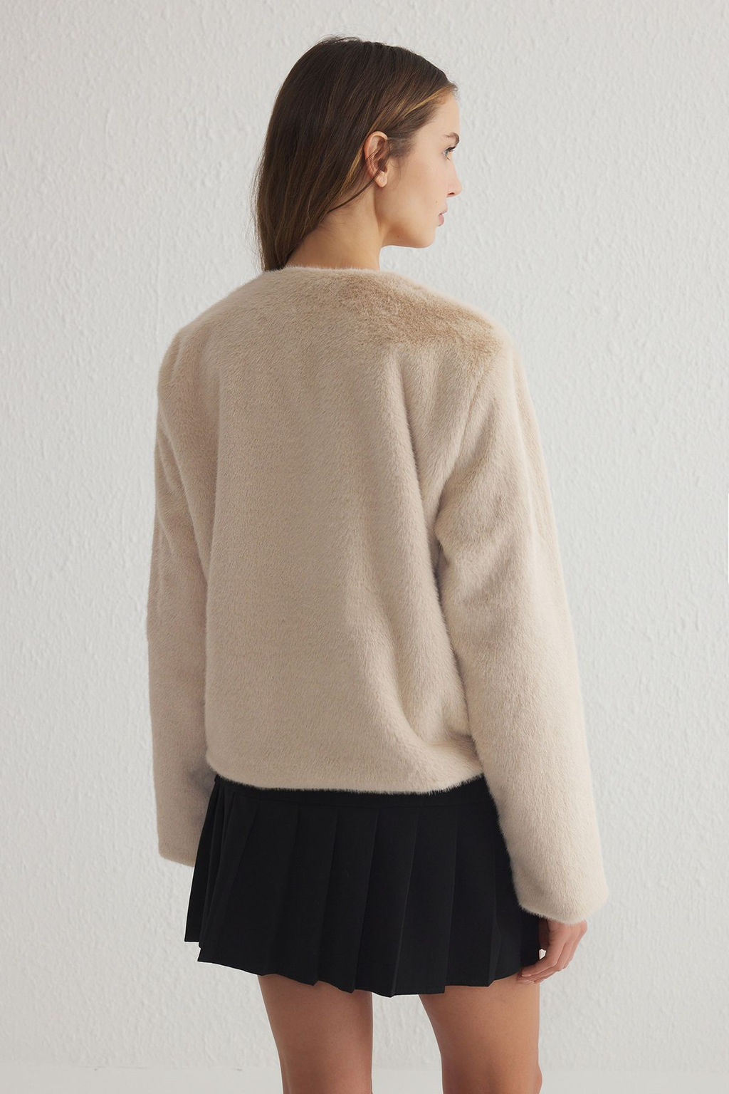 Trendyolmilla Ekru Regular Kurk Ceket Mont TWOSS25MO00033  фото 9
