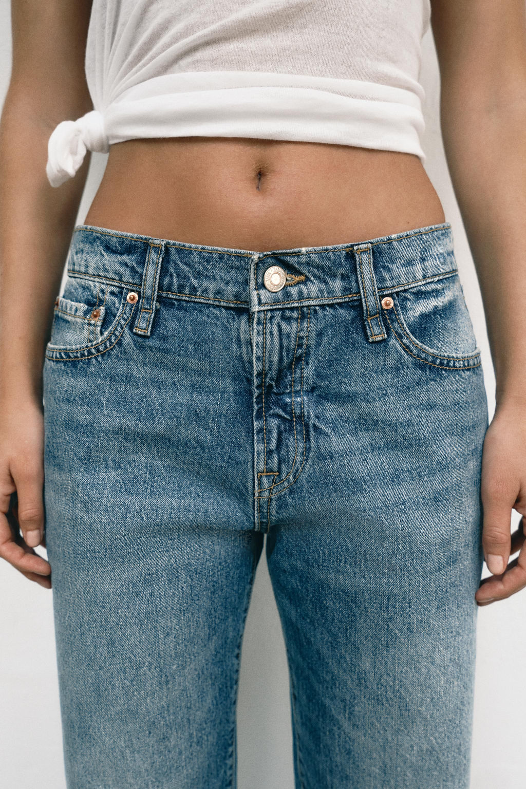 JEANS Z1975 CROPPED TIRO MEDIO / Azul - Zara фото 3