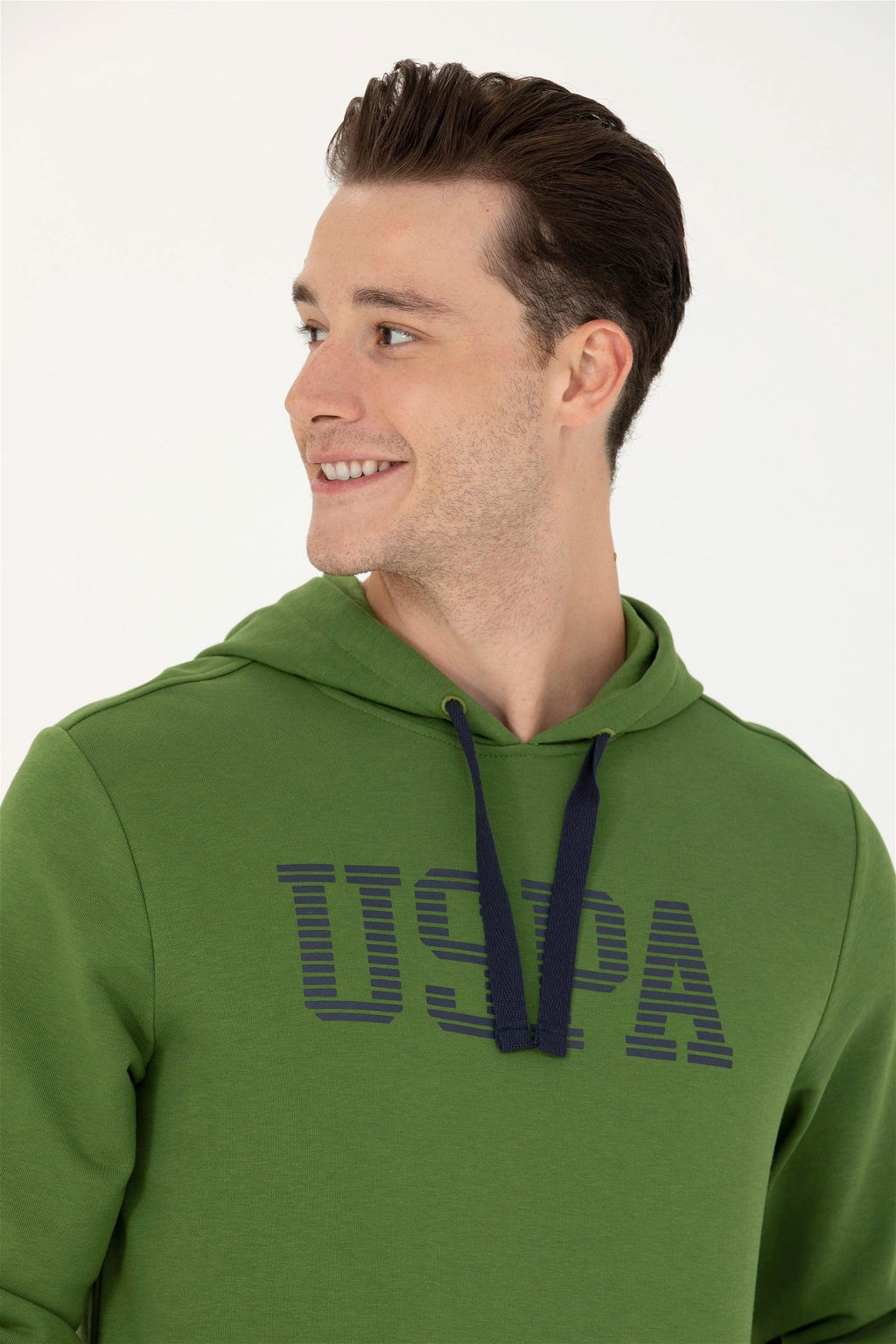 U. S. Polo Assn Мужская зеленая базовая толстовка с капюшоном - U.s. polo assn фото 2
