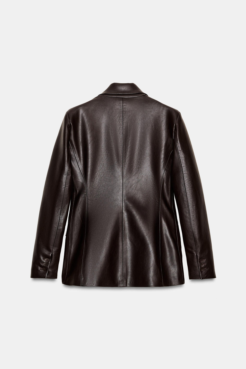 FAUX LEATHER DOUBLE-BREASTED BLAZER - Zara фото 9