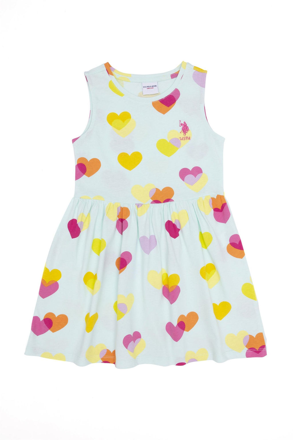 Трикотажное платье без рукавов цвета воды для девочек Неожиданная скидка в корзине - U.s. polo assn фото 5