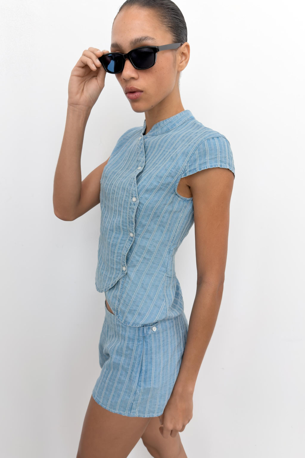 SHORTS MINI RAYAS / Azul claro - Zara фото 2