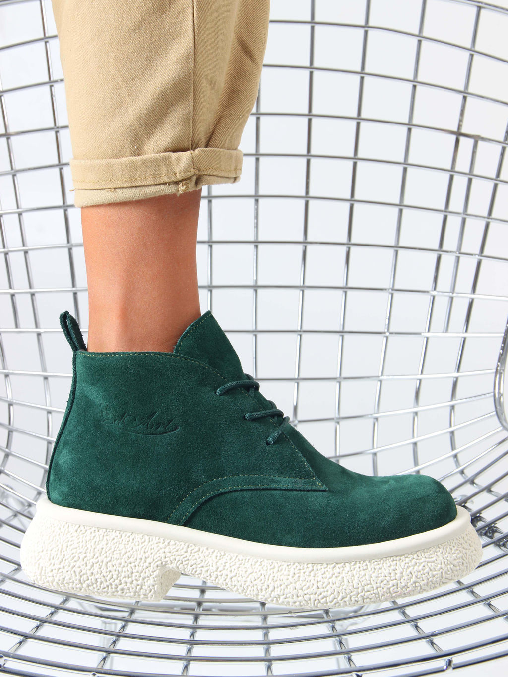 Ботинки EDART 308.агата w. зеленый замша/байка - Ed'art фото 9