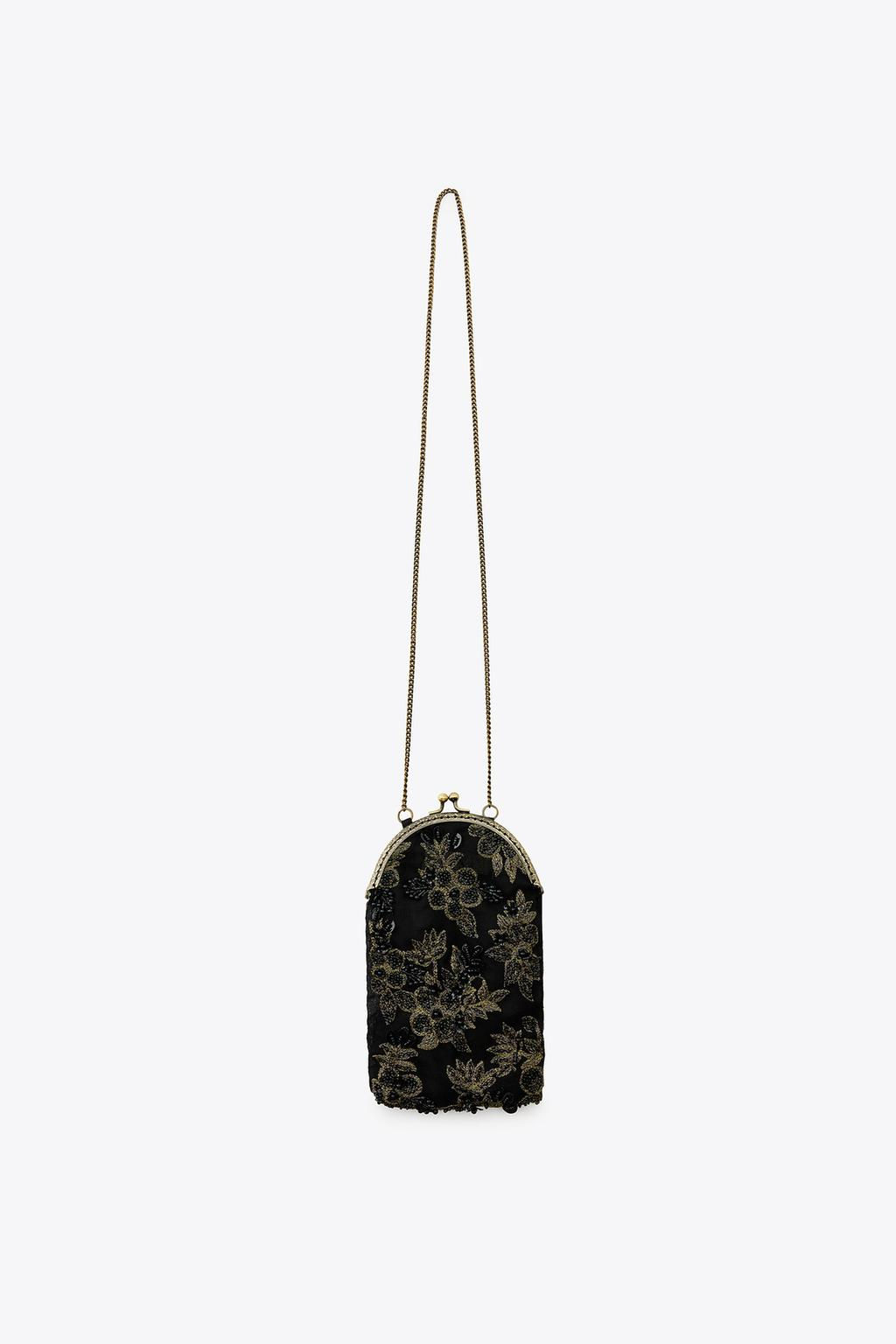 EMBROIDERED FLORAL BEADED BAG - Zara фото 3