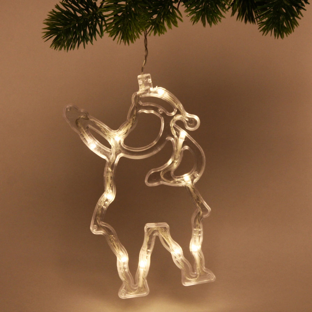 Фигура светодиодная "Дед Мороз" 11х18 см (батарейки 3 ААА), 1 реж., Теплый белый