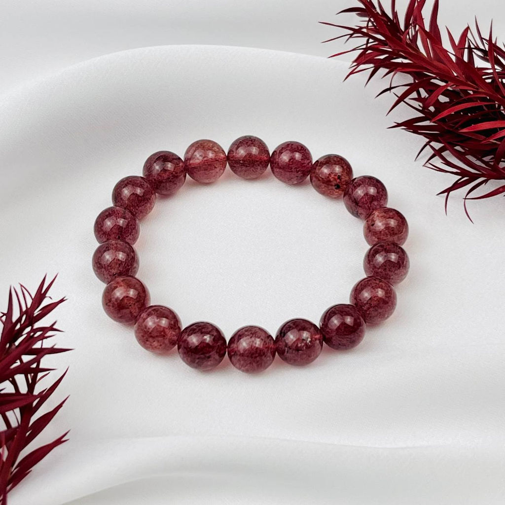Браслет из Клубничного кварца 17 см