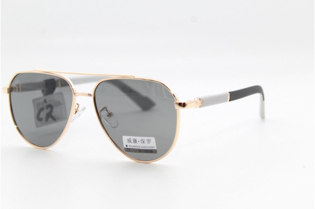 Солнцезащитные очки WILIBOLO (Polarized) 8017 57-15-140 С2 зол/серая линза