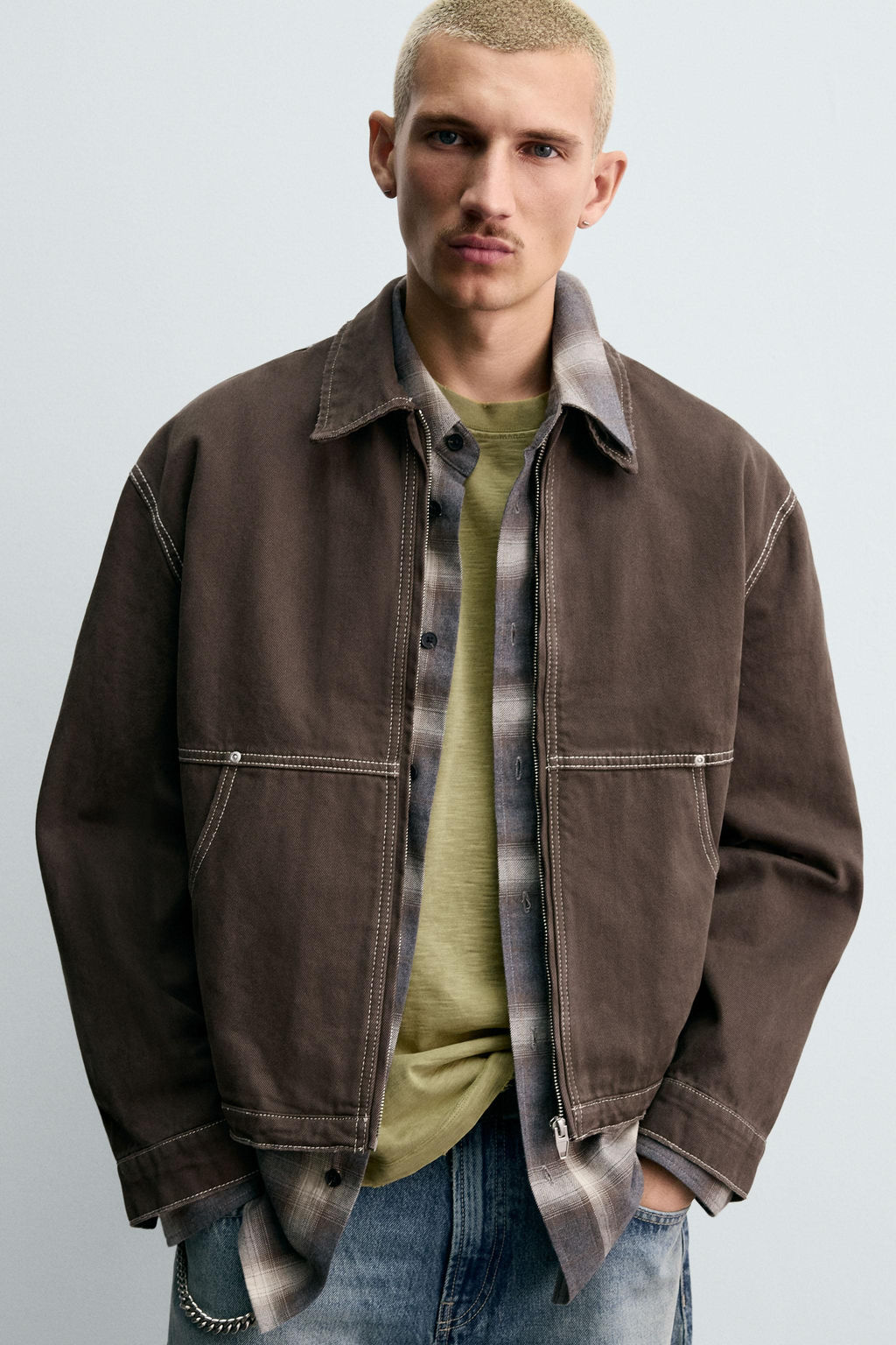 CONTRAST TEXTURED JACKET - Zara фото 6