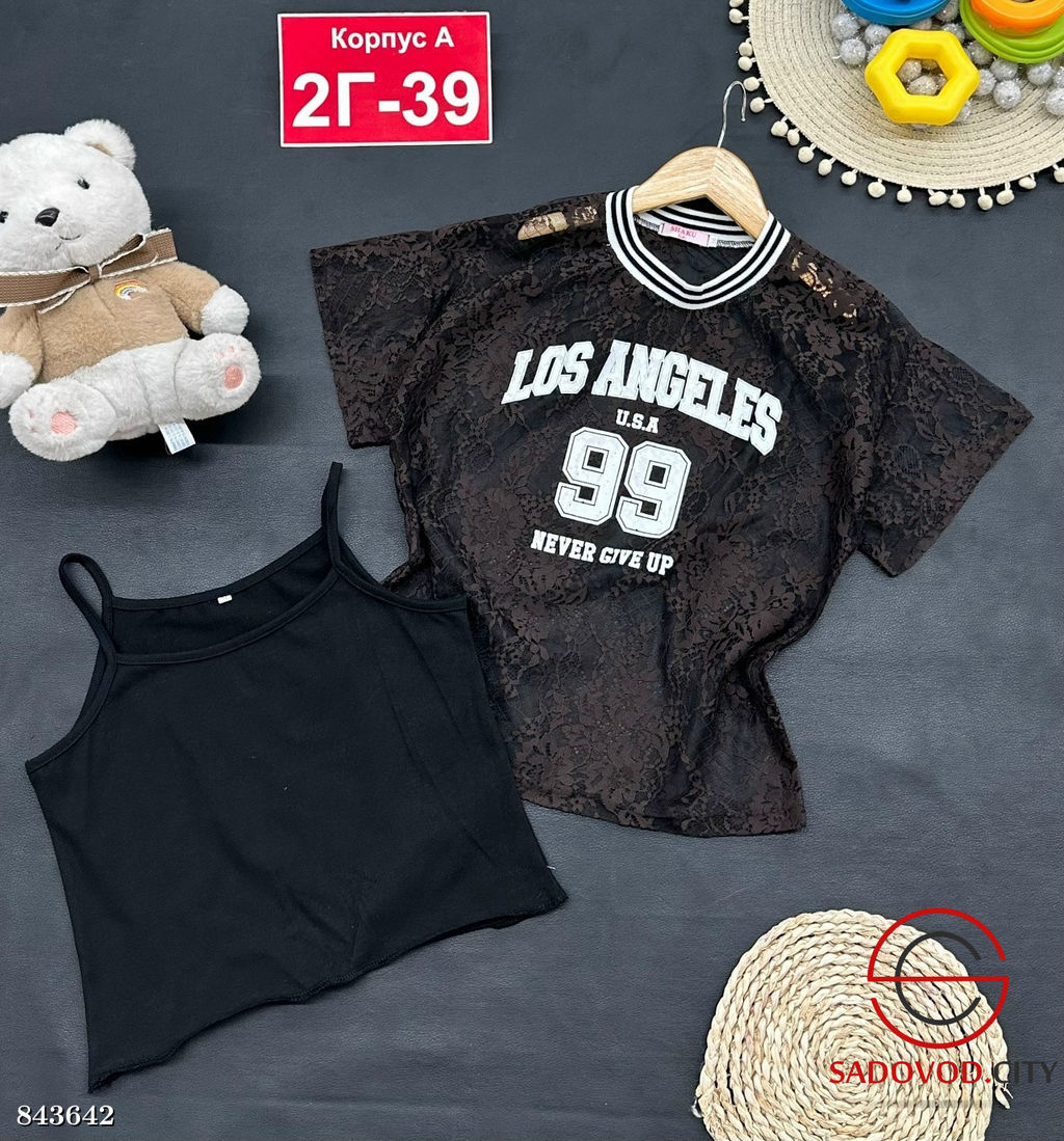 Футболка для девочки с майкой