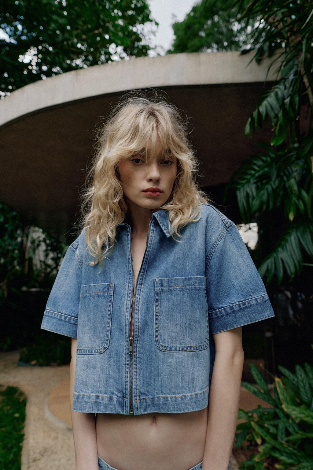CAMISA Z1975 DENIM MANGA CORTA / Azul medio - Zara фото 2