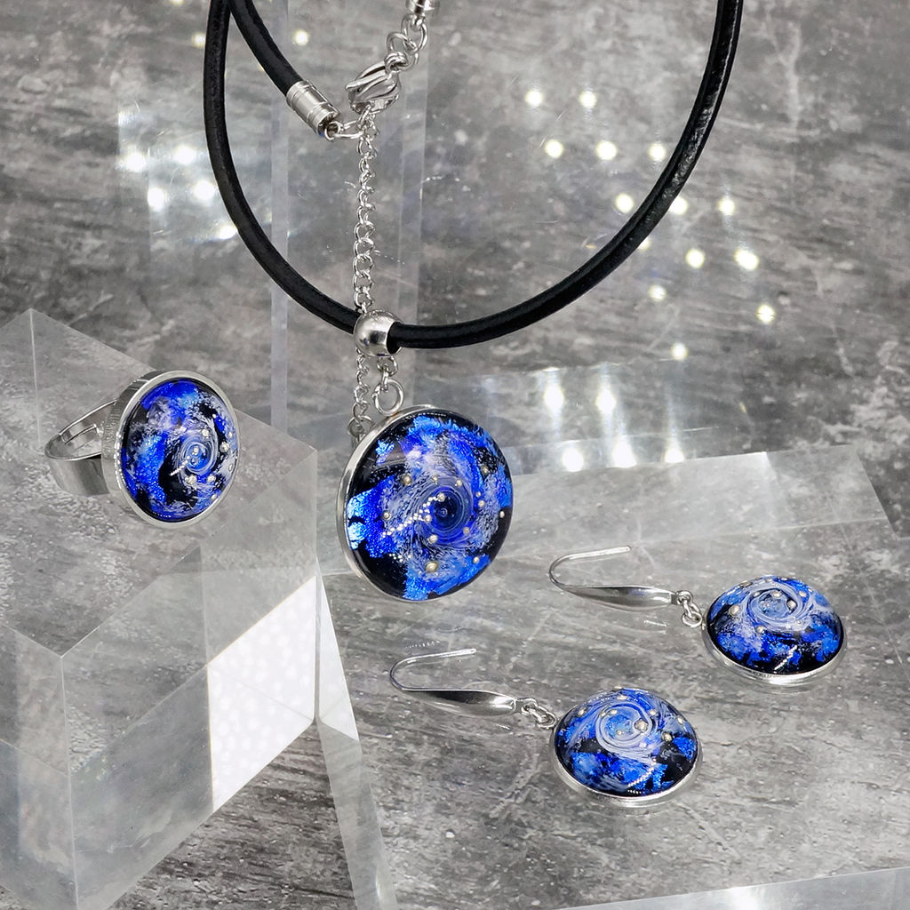 Серьги из муранского стекла GALAXY LS1484 - Vloes фото 6