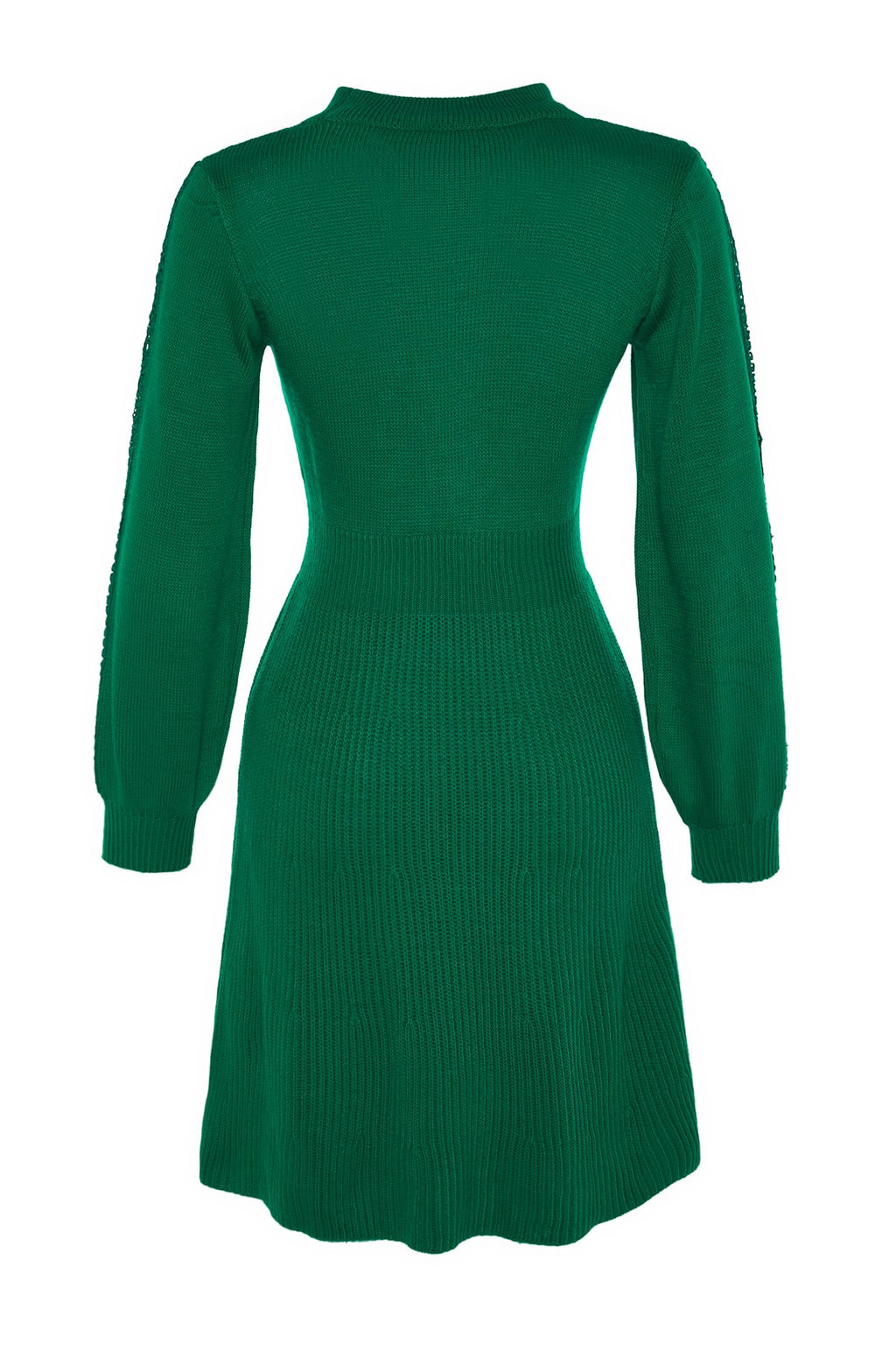 Yesil Mini Triko Dantelli Elbise TWOAW22EL0011