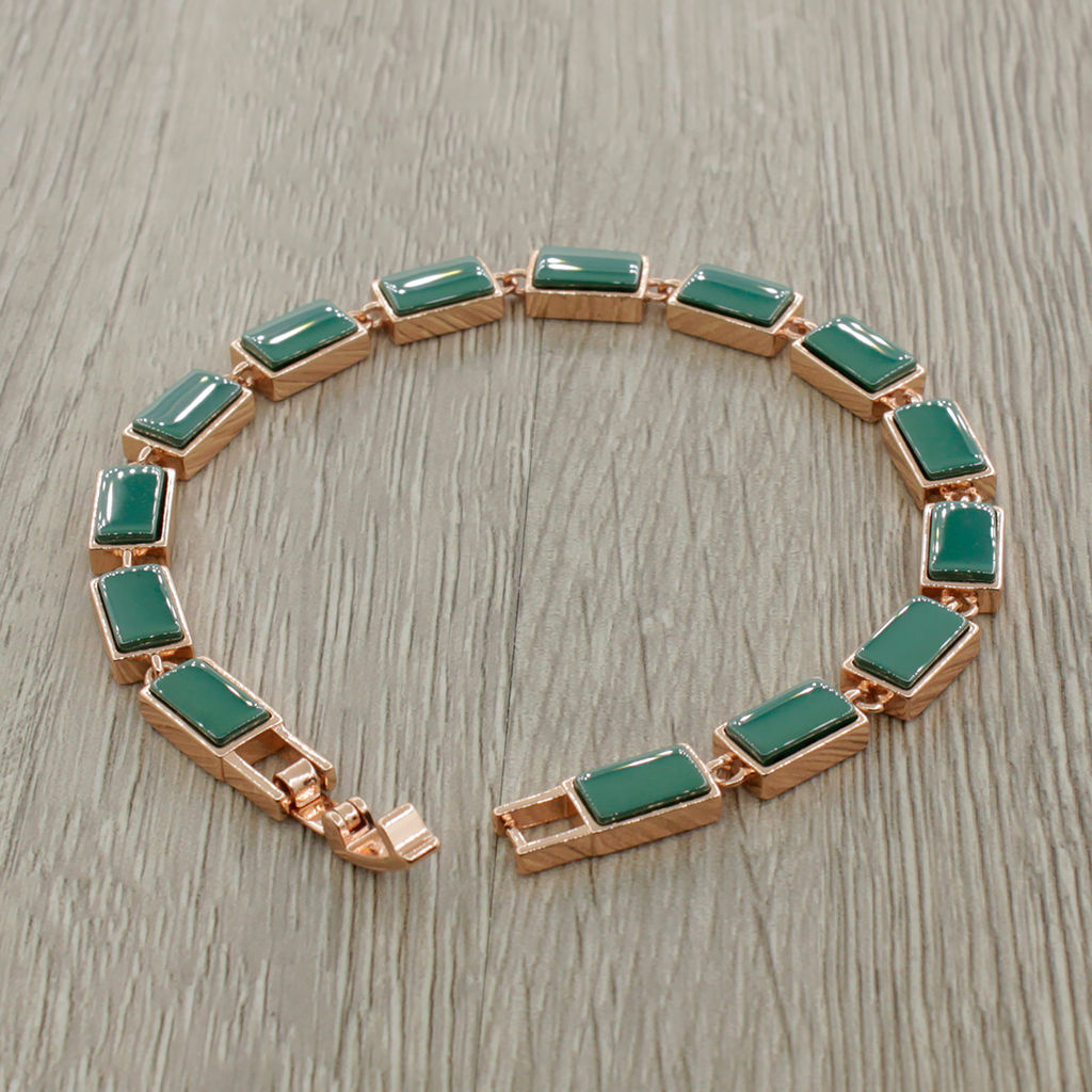 Браслет Канти из зеленой керамики покрытие под золото - Agat77 фото 3