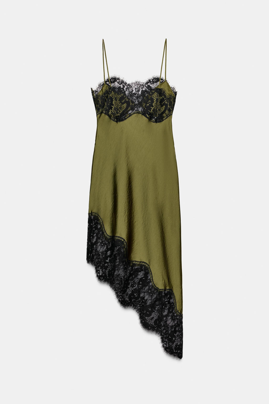 ASYMMETRIC SATIN LACE DRESS ZW COLLECTION - Zara фото 6