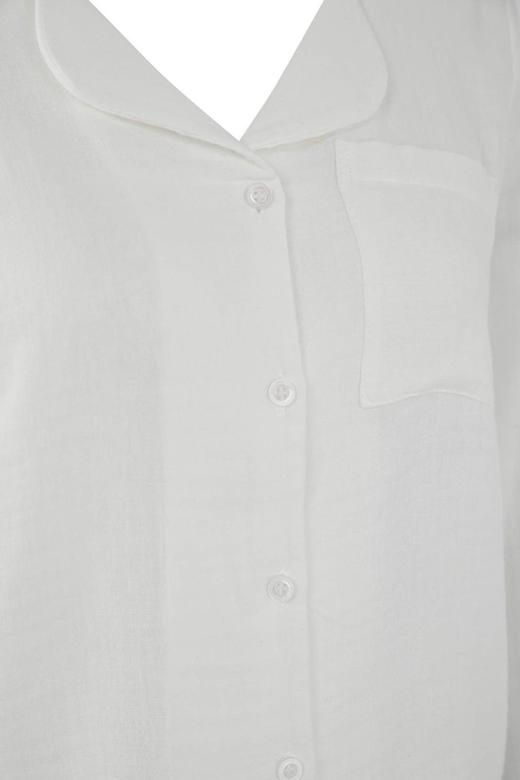 Ekru %100 Pamuklu Cepli Muslin Kumas Dokuma Pijama Tak?m? THMAW26PT00023 - Trendyolmilla фото 6