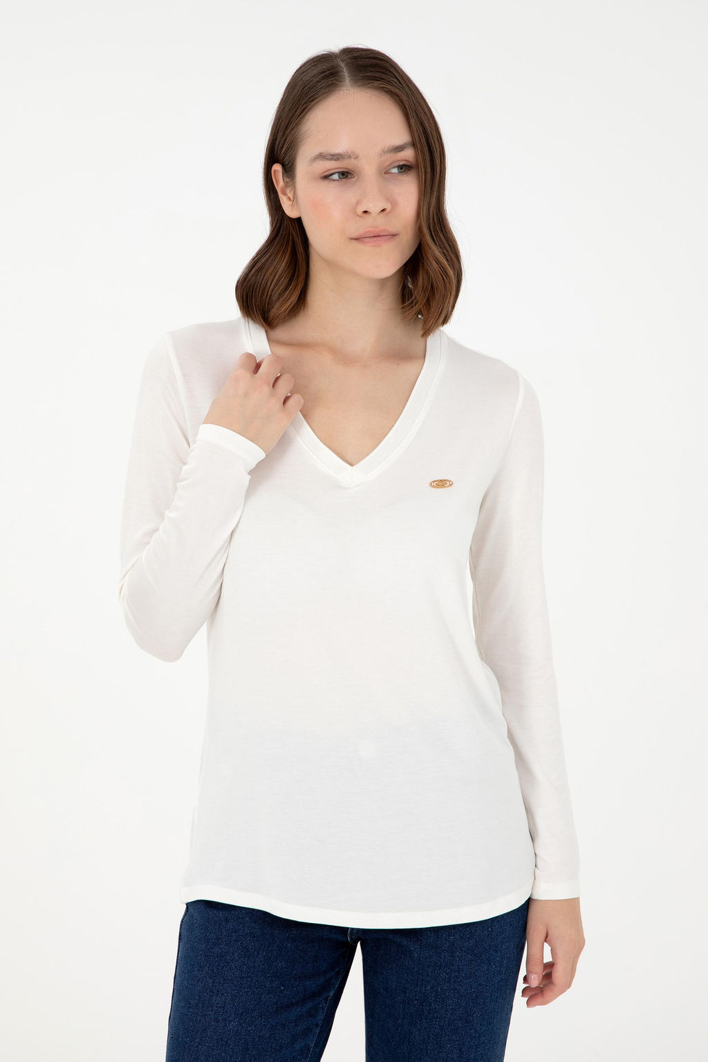 Женский кремовый свитшот Неожиданная скидка в корзине - U.s. polo assn фото 3