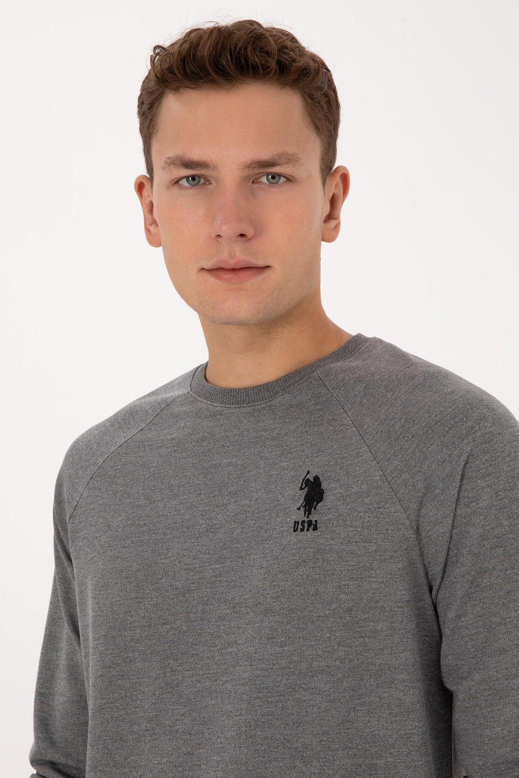 Erkek Antrasit Melanj Basic Sweatshirt - U.s. polo assn фото 9